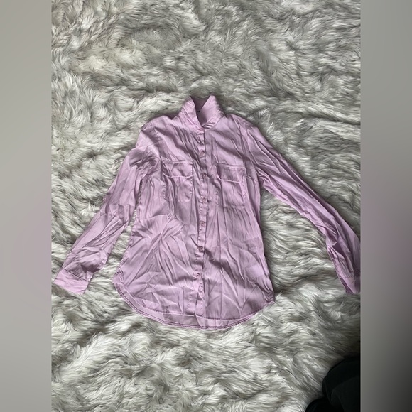 2PIECE- EXPRESS brown and lilac button down long sleeve shirt - Picture 5 of 7
